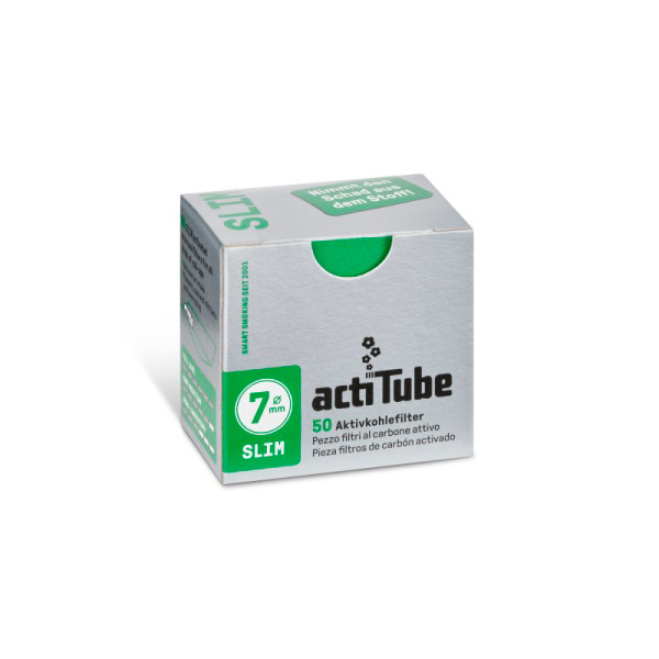 FILTROS ACTITUBE SLIM, FILTROS DE CARBÓN 7MM 50UDS 1X10
