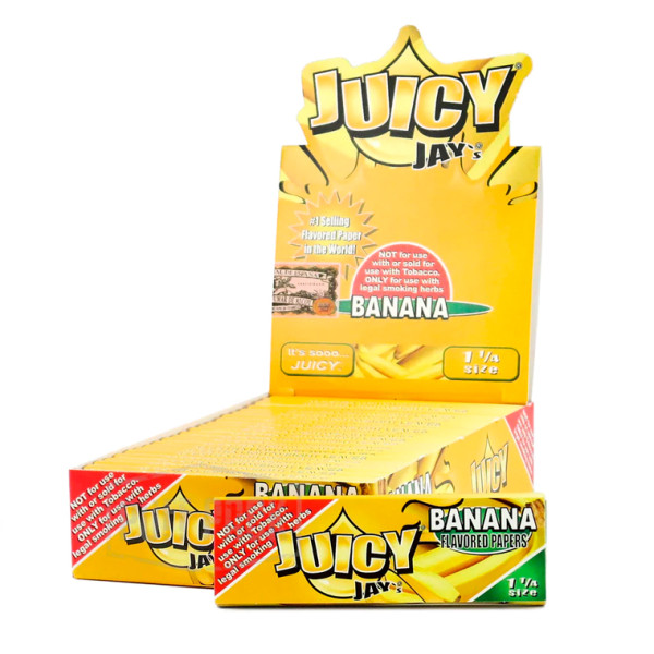 PAPEL DE FUMAR SABORES JUICY JAY'S 1 1/4 PLÁTANO 78MM 1X24