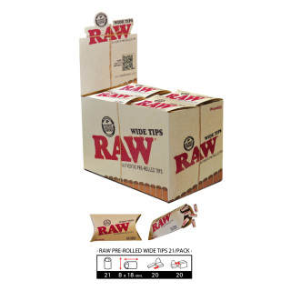 FILTROS RAW PRE-ROLLED WIDE TIPS 21 PACK