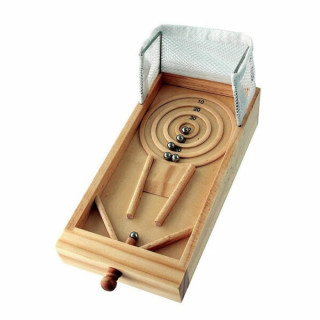 JUEGO «PINBALL» EN MADERA. DIMENSIONES: 28 x 13 x 6
