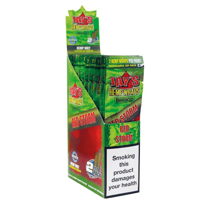 PAPEL DE SABORES BLUNT HEMP TERPENOS RED STORM  JUICY JAY`S (TARTA DE CEREZA)  1X25