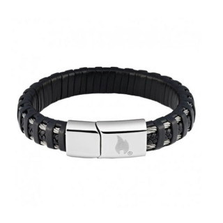 PULSERA ZIPPO STEEL BRAIDED LEATHER 2 LAZOS 22CM 6231 1UD.