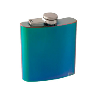 LICORERA METALICA TORNASOLAD AZUL VERDE CON ESTUCHE 1UD