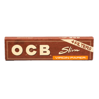 Papel OCB Virgin slim 110mm. Con tips 32 Uds.