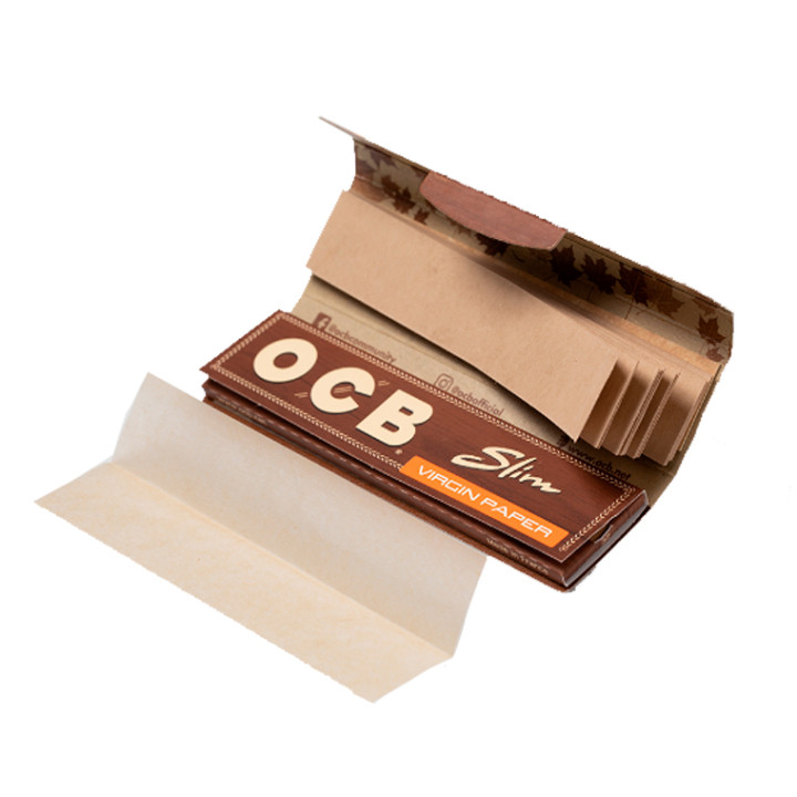 Papel OCB Virgin slim 110mm. Con tips 32 Uds.