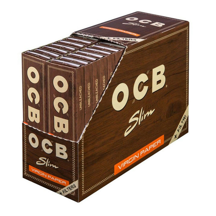 Papel OCB Virgin slim 110mm. Con tips 32 Uds.