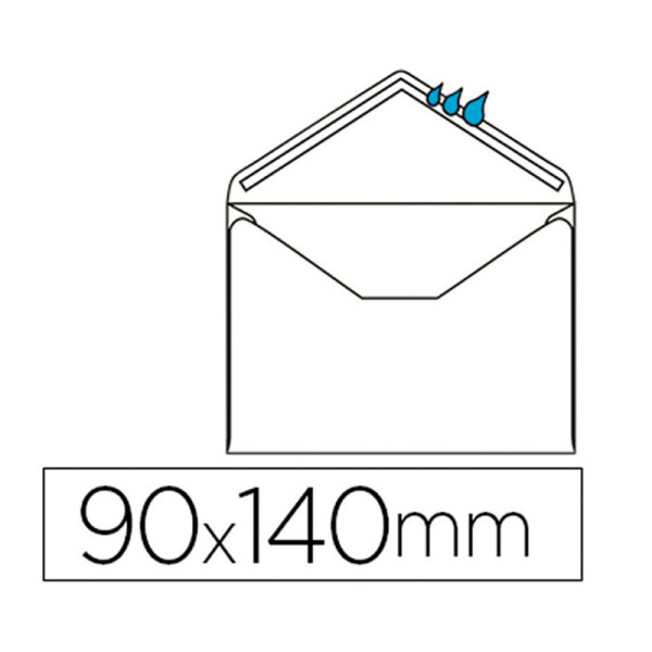 SOBRES LIDERPAPEL N.1 MÍNIMO NORMALIZADO 90X140MM ENGOMADOS CON SOLAPA PICO 1X500