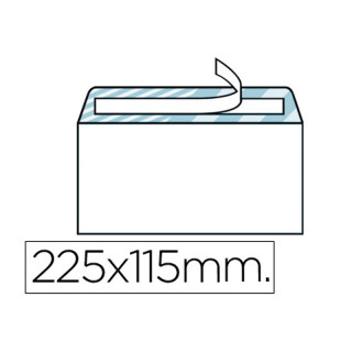SOBRES LIDERPAPEL N.5 AMERICANO SIN VENTANA 115X225MM. CON TIRA DE SILICONA 1X500