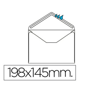 SOBRES LIDERPAPEL N.10 OFICIO PROLONGADO 145X198MM. ENGOMADO SOLAPA PICO 1X500